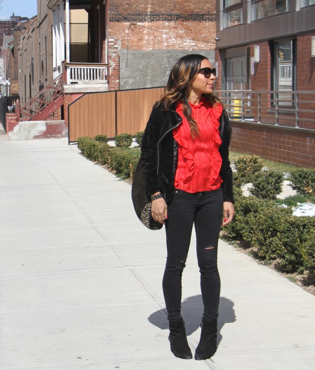 red top_1:rock paper sequins